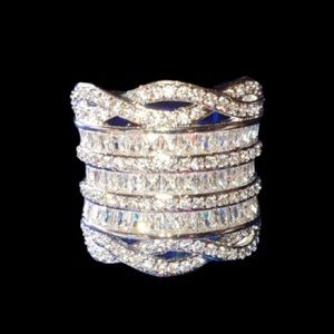 SIMULATED DIAMOND COCKTAIL RING